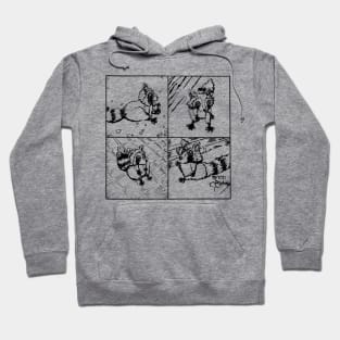 Raccoons Sitting Lineart Design Hoodie